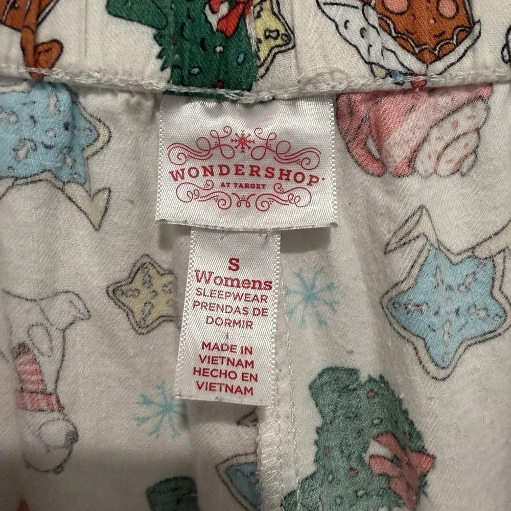 Wondershop Women's S 2-pc Set Pajama Set Pant Star Cocoa Bear Wreath Winter - Picture 11 of 11